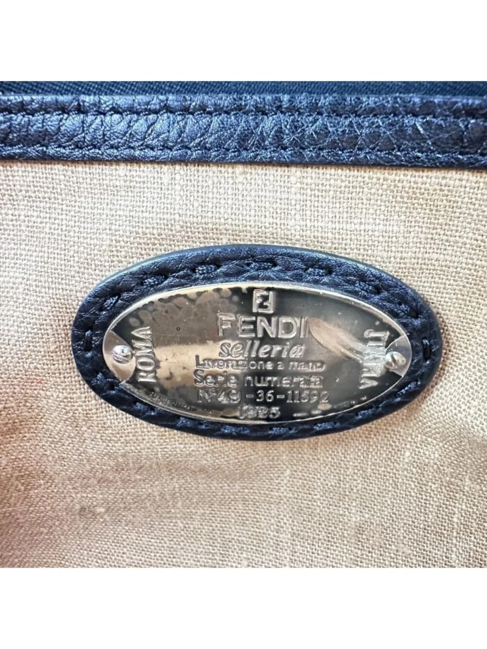 Fendi Selleria Roman Leather Stitch Tote